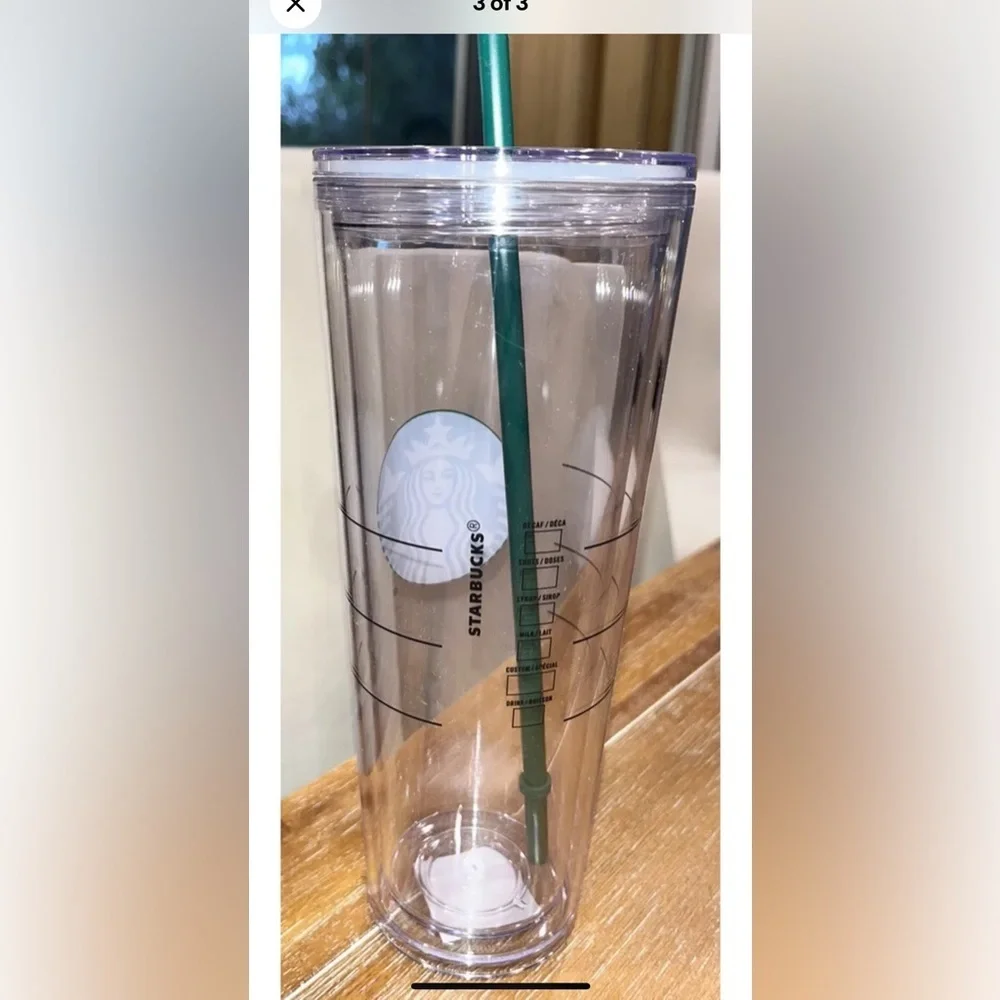 Collectable Starbucks clear 24oz tumbler original logo - Picture 3 of 3